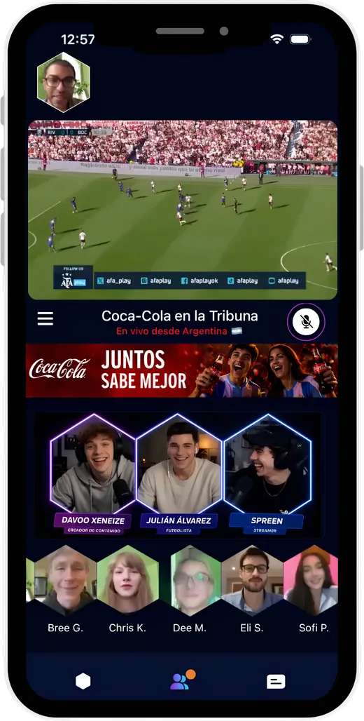 A sponsored watchroom inside a live broadcast